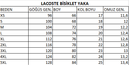 Bisiklet Yaka Lakost Tişört